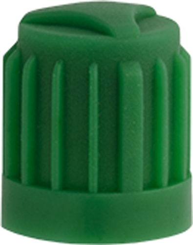 100 Green Plastic Valve Cap with Seal - For use with Nitrogen