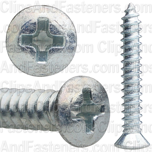 10 X 1 1/4 Phillips Oval #8 Hd Tap Screw Zinc